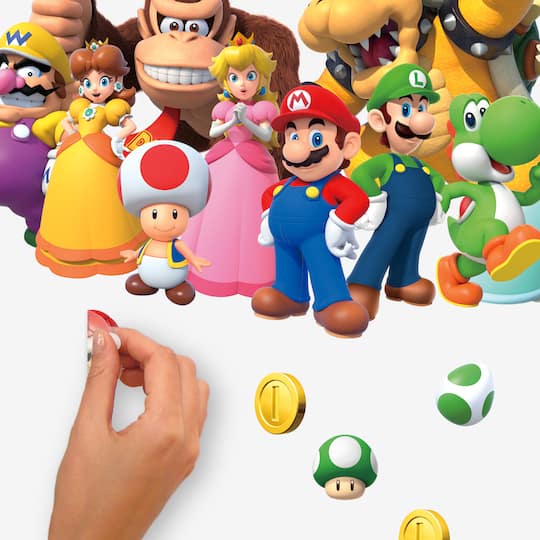 RoomMates Super Mario Giant Peel & Stick Wall Decal with Alphabet